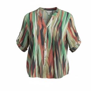 Casual Flowy Button-Up Top Petite Large Ruby Road